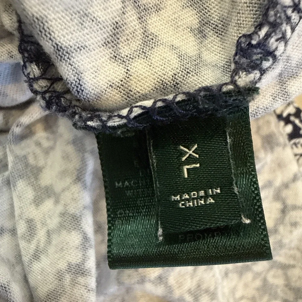 Lauren Ralph Lauren Blue & White Floral Pajama Set PJ Set Size‎ XL Loungewear